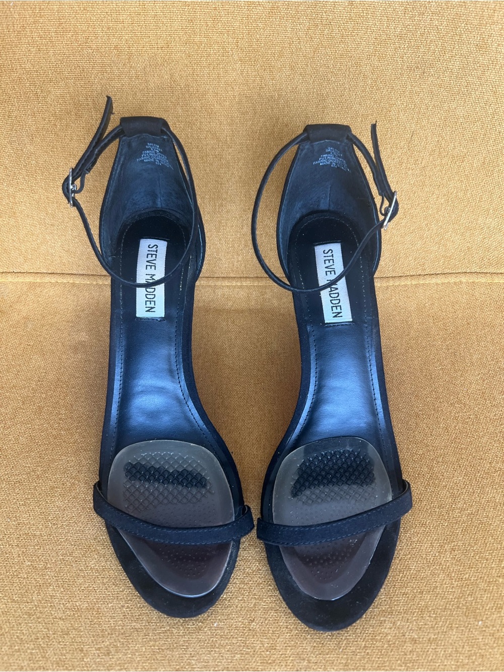Steve Madden Black Open-Toe Ankle Strap Heels